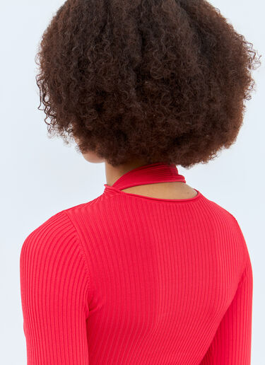 Long Sleeve Cut-Out Knit Top Coperni Long Sleeve Cut-Out Knit Top Red cpn0257008