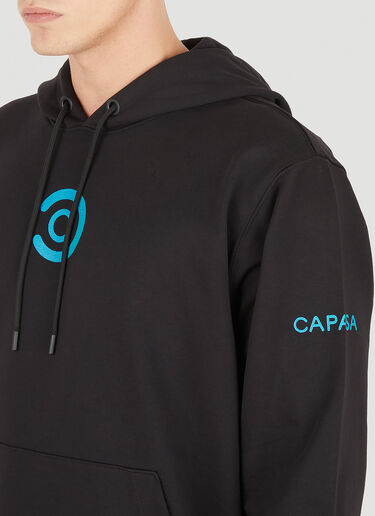 Capasa Milano 徽标刺绣连帽运动衫 黑色 cps0150012