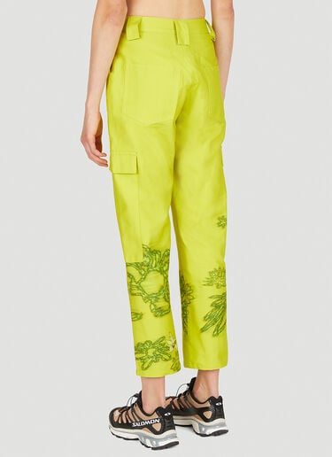 Collina Strada Chason Floral Cargo Pants Lime Green cst0249011
