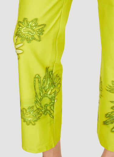 Collina Strada Chason Floral Cargo Pants Lime Green cst0249011