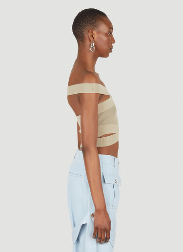 クロスリブ ビスチェトップ Dion Lee クロスリブ ビスチェトップ ベージュ dle0247007