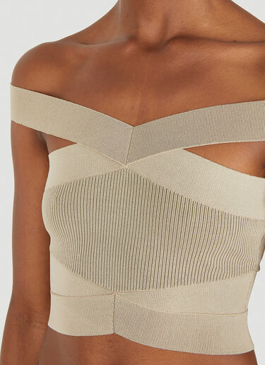 クロスリブ ビスチェトップ Dion Lee クロスリブ ビスチェトップ ベージュ dle0247007