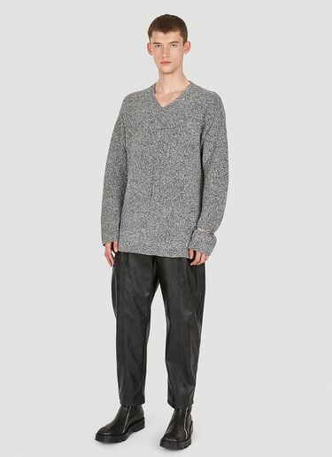 Marled 圈绒 V 领毛衣 Dion Lee Marled 圈绒 V 领毛衣 灰色 dle0349006