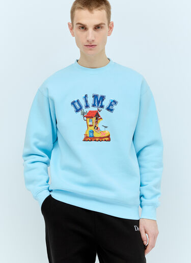 House Crewneck Sweatshirt Dime House Crewneck Sweatshirt Blue dmt0154009