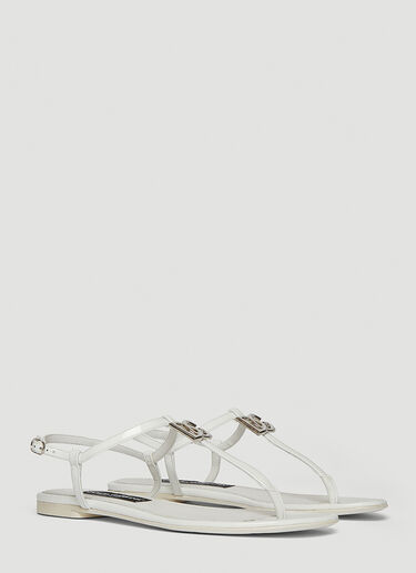 Logo Cut-Out Sandals Dolce & Gabbana Logo Cut-Out Sandals White dol0247091