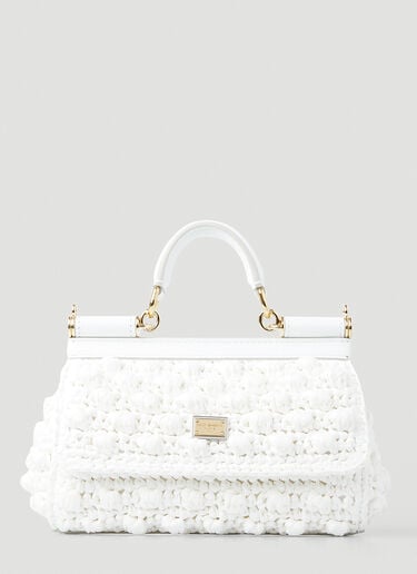 Small Crochet Sicily Handbag Dolce & Gabbana Small Crochet Sicily Handbag White dol0247106