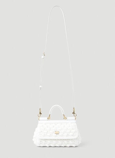 Small Crochet Sicily Handbag Dolce & Gabbana Small Crochet Sicily Handbag White dol0247106