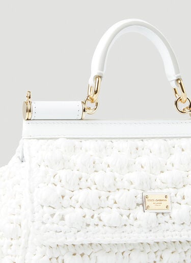 Small Crochet Sicily Handbag Dolce & Gabbana Small Crochet Sicily Handbag White dol0247106