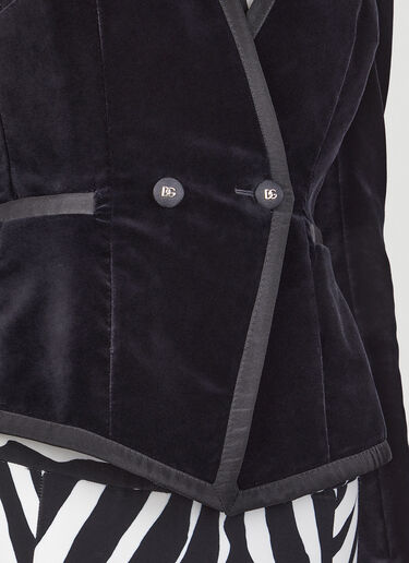 ノーカラーベルベットブレザー Dolce & Gabbana ノーカラーベルベットブレザー ブラック dol0249002