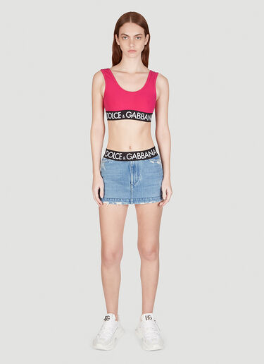 Logo Tape Crop Top Dolce & Gabbana Logo Tape Crop Top Black dol0249043