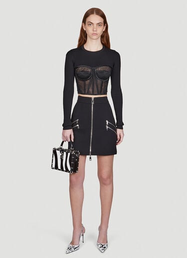 Dolce & Gabbana 코르셋 크롭 탑 블랙 dol0250009