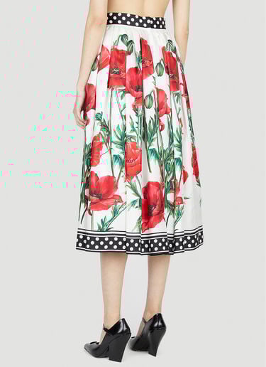 Poppy Print Pleated Skirt Dolce & Gabbana Poppy Print Pleated Skirt Red dol0251013
