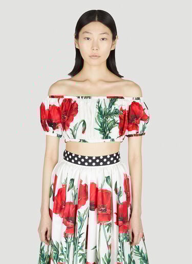 포피 프린트 바르도 탑 Dolce & Gabbana 포피 프린트 바르도 탑 레드 dol0251015