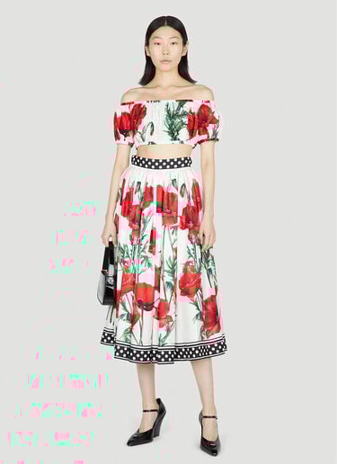 포피 프린트 바르도 탑 Dolce & Gabbana 포피 프린트 바르도 탑 레드 dol0251015