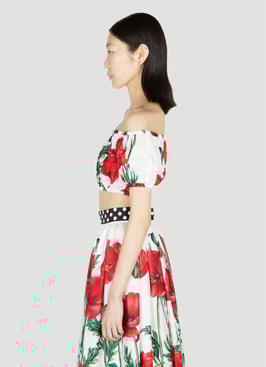 포피 프린트 바르도 탑 Dolce & Gabbana 포피 프린트 바르도 탑 레드 dol0251015