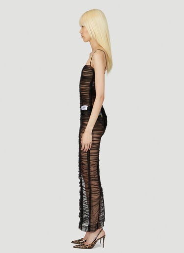 Kim Ruched Mesh Maxi Dress Dolce & Gabbana Kim Ruched Mesh Maxi Dress Black dol0252010