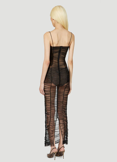 Kim Ruched Mesh Maxi Dress Dolce & Gabbana Kim Ruched Mesh Maxi Dress Black dol0252010