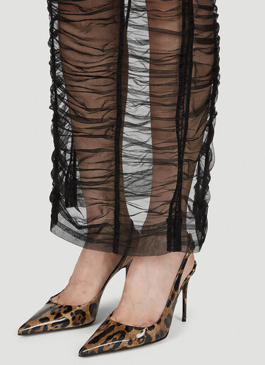 Kim Ruched Mesh Maxi Dress Dolce & Gabbana Kim Ruched Mesh Maxi Dress Black dol0252010