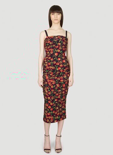 체리 미디 드레스 Dolce & Gabbana 체리 미디 드레스 블랙 dol0253008