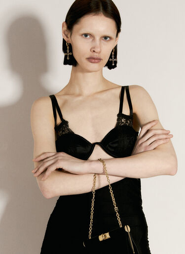 Dolce & Gabbana Creole 水钻十字架耳饰  金色 dol0255029