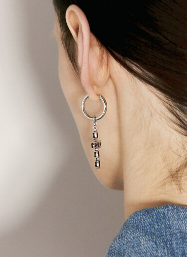 Creole Earrings With Rhinestone Crosses Dolce & Gabbana Creole Earrings With Rhinestone Crosses Black dol0255032