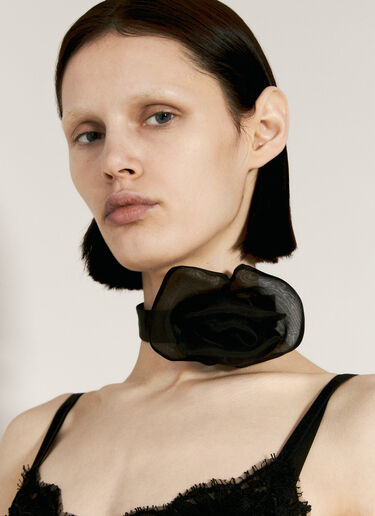Satin And Organza Flower Choker Dolce & Gabbana Satin And Organza Flower Choker Black dol0256005