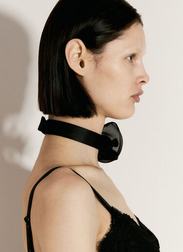 Satin And Organza Flower Choker Dolce & Gabbana Satin And Organza Flower Choker Black dol0256005