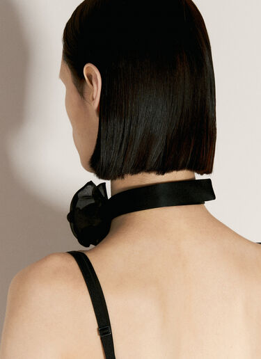 Satin And Organza Flower Choker Dolce & Gabbana Satin And Organza Flower Choker Black dol0256005