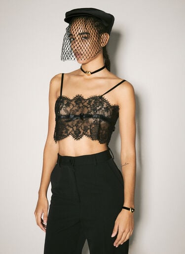 Dolce & Gabbana Satin Cap With Veil Black dol0258025