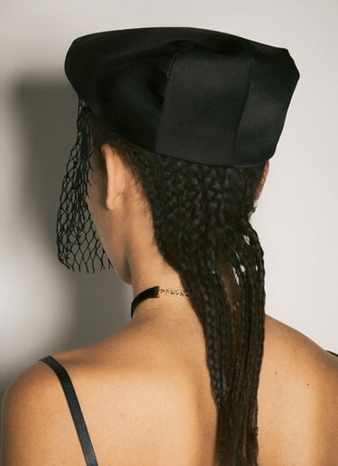 Dolce & Gabbana Satin Cap With Veil Black dol0258025