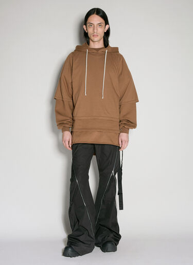 Hustler Hooded Sweatshirt Rick Owens DRKSHDW Hustler Hooded Sweatshirt Brown drk0156007