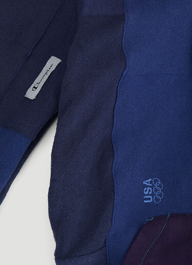 DRx FARMAxY FOR LN-CC Monochromatic Deconstructed Panelling Hooded Sweatshirt Blue drx0346011