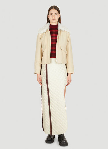 Durazzi Milano Contrast Collar Jacket Cream drz0250001