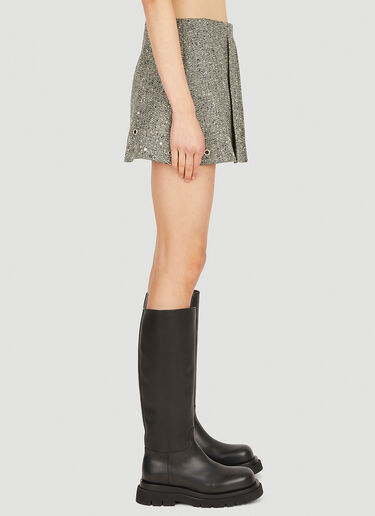 Eyelet Pleated Mini Skirt Durazzi Milano Eyelet Pleated Mini Skirt Grey drz0250007