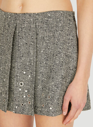 Eyelet Pleated Mini Skirt Durazzi Milano Eyelet Pleated Mini Skirt Grey drz0250007