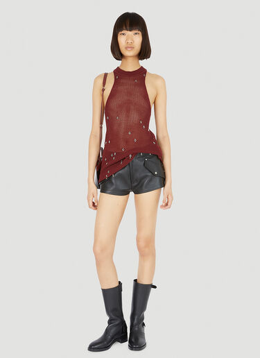 Net Knit Tank Top Durazzi Milano Net Knit Tank Top Burgundy drz0252005