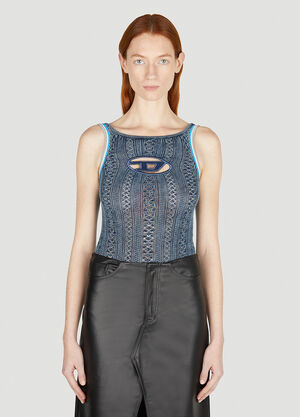 Diesel M-Ilagros Logo Plaque Bodysuit Light Blue dsl0252005