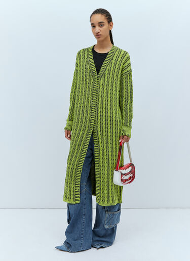 Cable Knit Maxi Cardigan Diesel Cable Knit Maxi Cardigan Green dsl0253016
