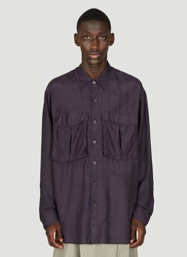 Dries Van Noten Patch Pockets Silk Shirt Purple dvn0156016