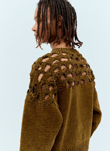 Velour Knit Sweater Dries Van Noten Velour Knit Sweater Green dvn0156030