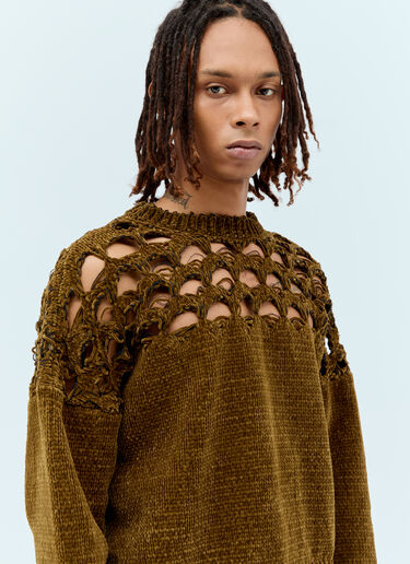 Velour Knit Sweater Dries Van Noten Velour Knit Sweater Green dvn0156030