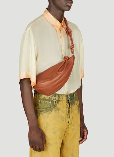 Dries Van Noten 매듭진 가죽 크로스바디 백  브라운 dvn0156042