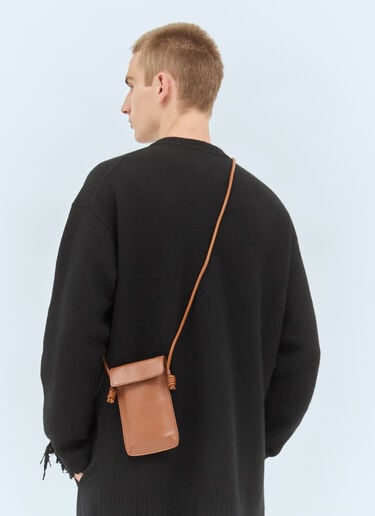 Leather Phone Holder Dries Van Noten Leather Phone Holder Brown dvn0158040