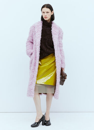 Dries Van Noten 双排扣毛绒大衣  浅紫色 dvn0254003