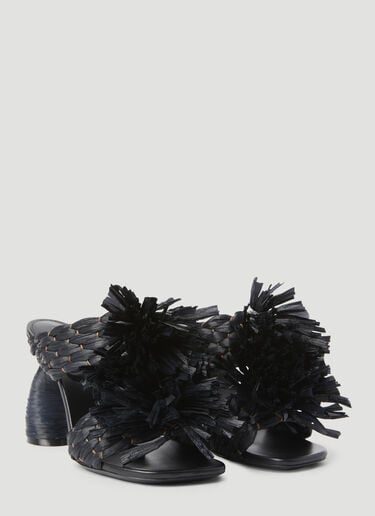 Woven Raffia Heeles Dries Van Noten Woven Raffia Heeles Black dvn0255006