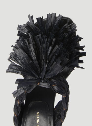 Woven Raffia Heeles Dries Van Noten Woven Raffia Heeles Black dvn0255006