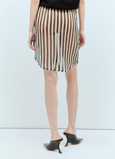 ストライプ装飾シルクスカート Dries Van Noten ストライプ装飾シルクスカート ベージュ dvn0256017