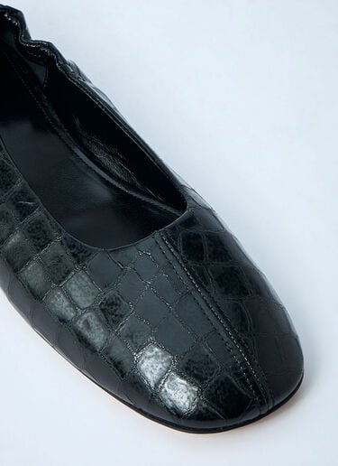 Croc-Embossed Ballerina Flats Dries Van Noten Croc-Embossed Ballerina Flats Black dvn0259005