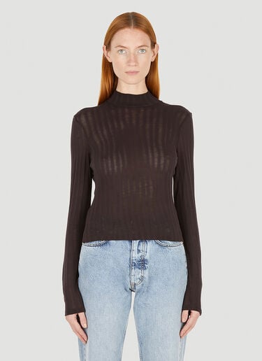 皱缩高领针织上衣 Eckhaus Latta 皱缩高领针织上衣 棕色 eck0251002