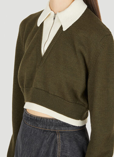 Cropped Zip Sweater Elleme Cropped Zip Sweater Khaki elm0249022